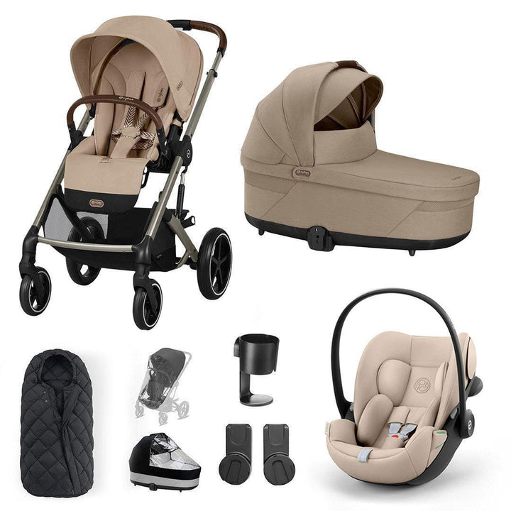 CYBEX Balios S Lux + Cloud G3 Travel System-Travel Systems-Almond Beige-SNOGGA Footmuff | Natural Baby Shower
