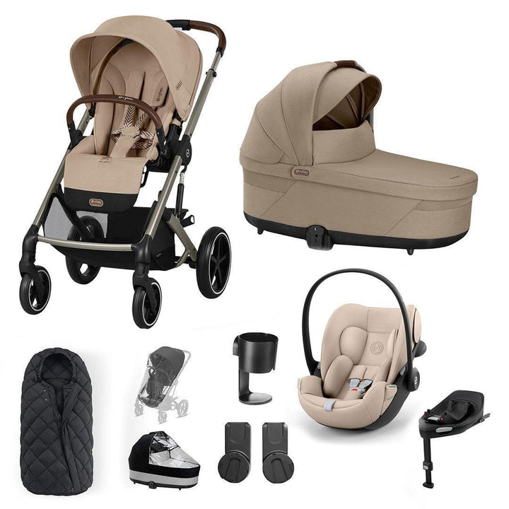 CYBEX Balios S Lux + Cloud G3 Travel System-Travel Systems-Almond Beige-SNOGGA Footmuff | Natural Baby Shower