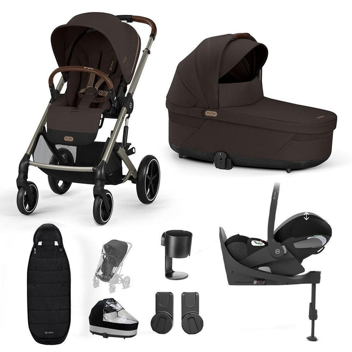CYBEX Balios S Lux + Cloud T Travel System-Travel Systems-Chocolate Brown-With Base | Natural Baby Shower