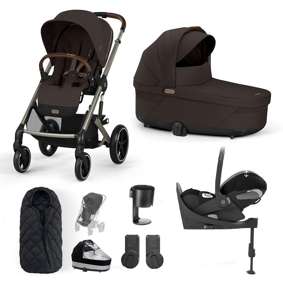 CYBEX Balios S Lux + Cloud T Travel System-Travel Systems-Chocolate Brown-With Base | Natural Baby Shower