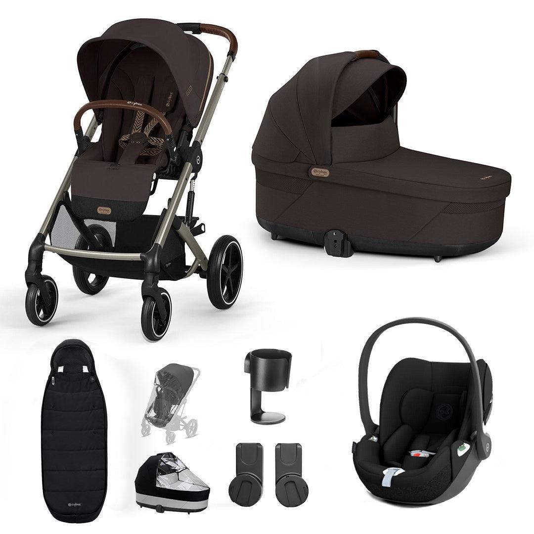CYBEX Balios S Lux + Cloud T Travel System-Travel Systems-Chocolate Brown-No Base | Natural Baby Shower