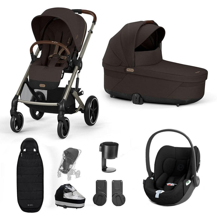 CYBEX Balios S Lux + Cloud T Travel System-Travel Systems-Chocolate Brown-No Base | Natural Baby Shower