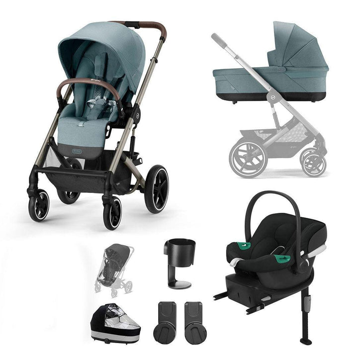 CYBEX Balios S Lux Comfort Bundle - Sky Blue-Travel Systems-Sky Blue-No Footmuff | Natural Baby Shower