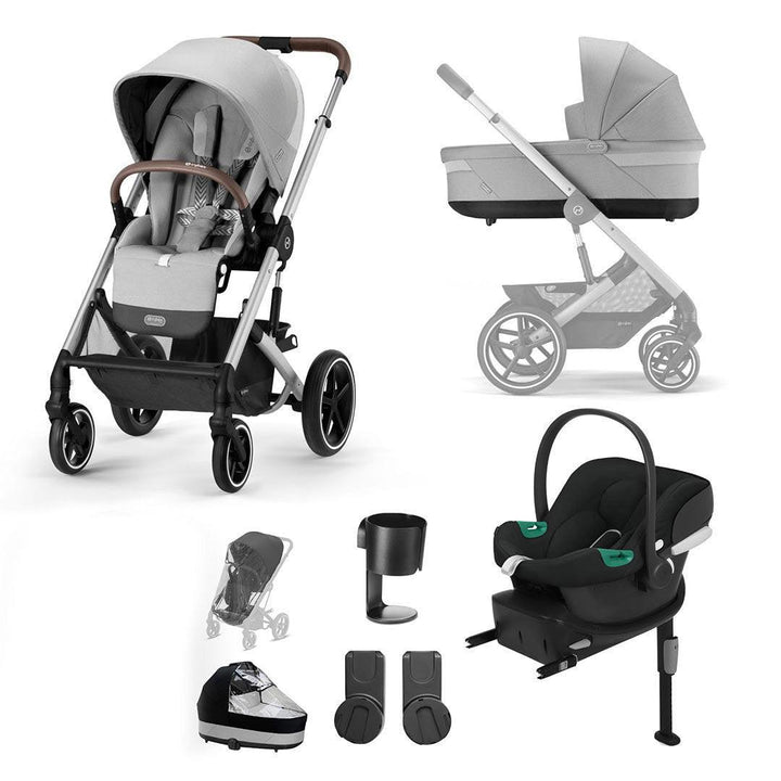 CYBEX Balios S Lux Comfort Bundle - Lava Grey-Travel Systems-Lava Grey-No Footmuff | Natural Baby Shower