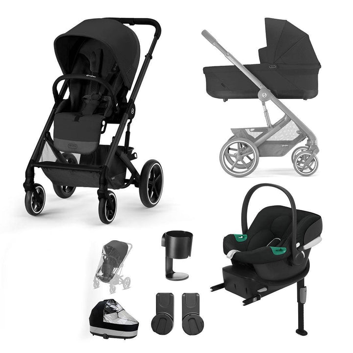 CYBEX Balios S Lux Comfort Bundle - Moon Black-Travel Systems-Moon Black-No Footmuff | Natural Baby Shower