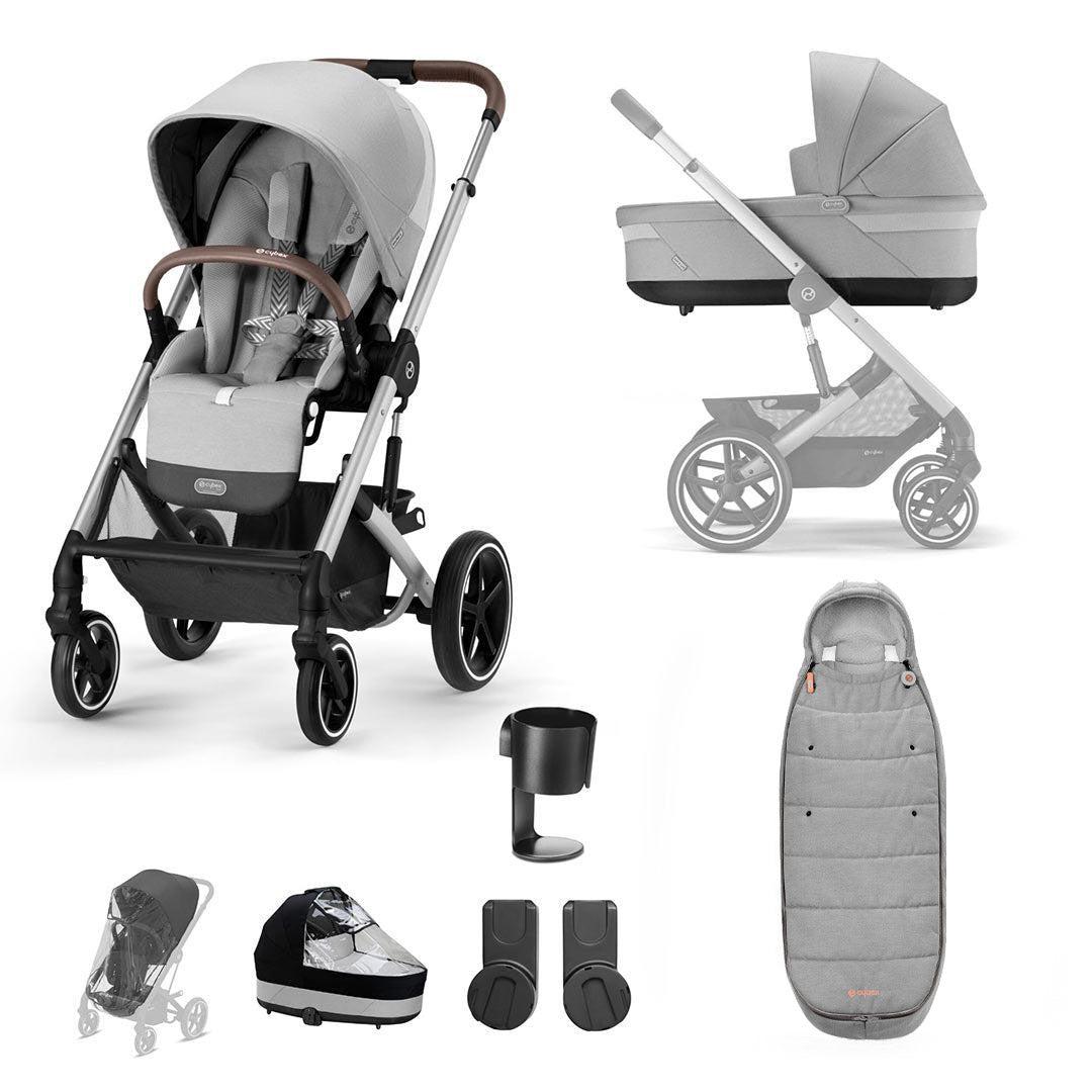 CYBEX Balios S Lux Essential Bundle - Lava Grey-Stroller Bundles-Lava Grey-Gold Footmuff | Natural Baby Shower