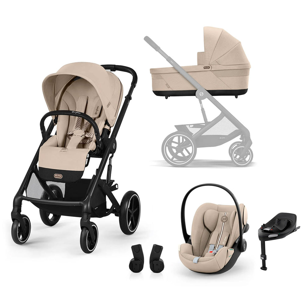 CYBEX Balios S Lux Plus Travel System with Cloud G - Almond Beige-Travel Systems-Almond Beige-Without Base | Natural Baby Shower