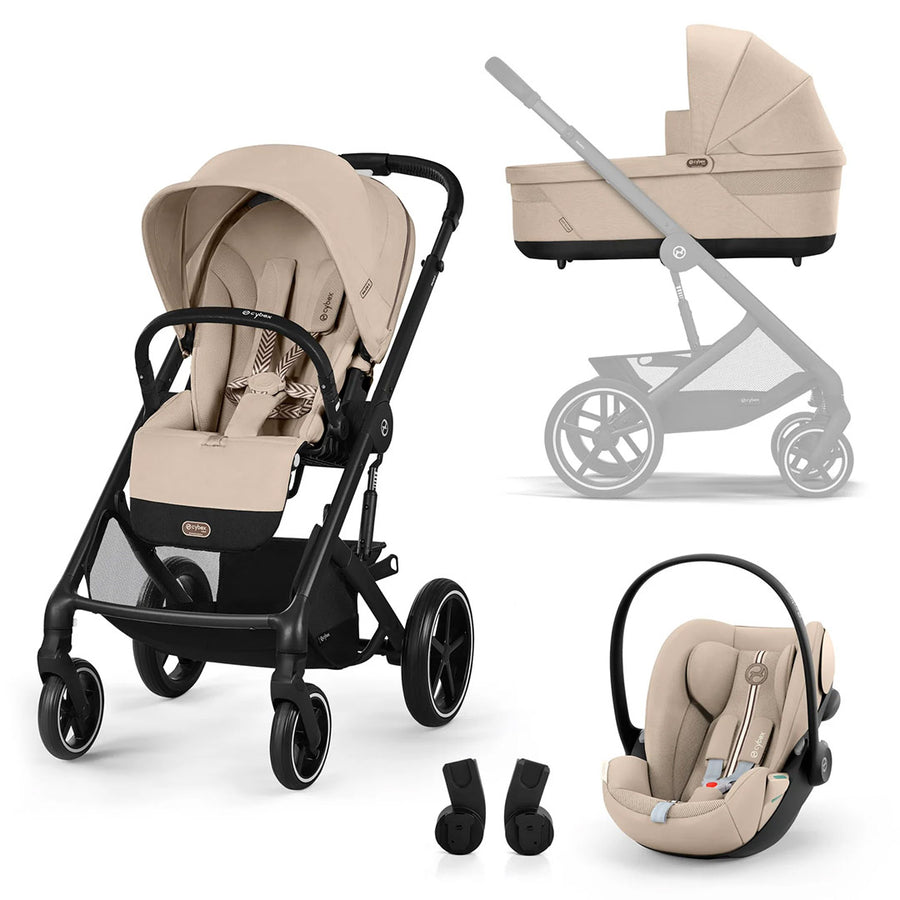 CYBEX Balios S Lux Plus Travel System with Cloud G - Almond Beige-Travel Systems-Almond Beige-Without Base | Natural Baby Shower