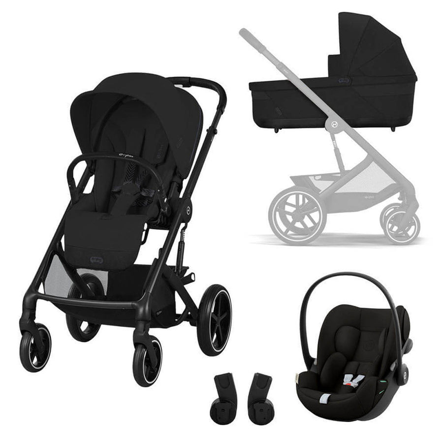 CYBEX Balios S Lux Comfort Travel System with Cloud G - Moon Black-Travel Systems-Moon Black-Without Base | Natural Baby Shower