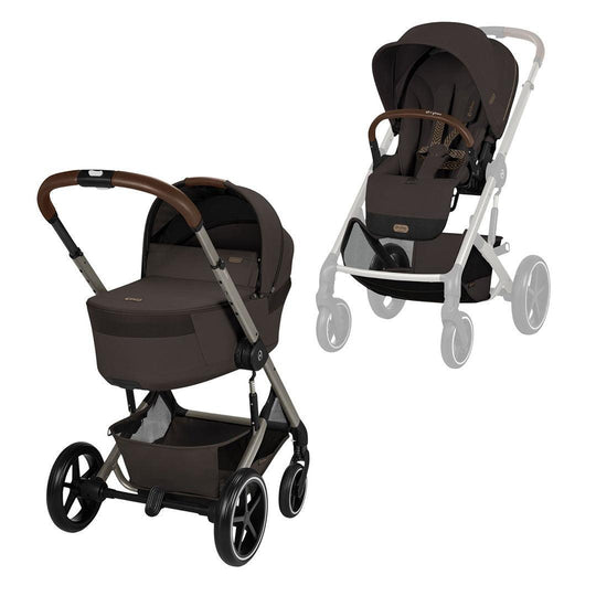CYBEX Balios S Lux Pushchair + Fold Carry Cot - Chocolate Brown-Strollers- | Natural Baby Shower