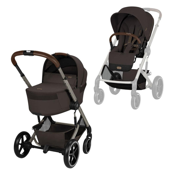 CYBEX Balios S Lux Pushchair + Fold Carry Cot - Chocolate Brown-Strollers- | Natural Baby Shower