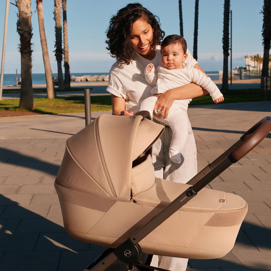 CYBEX Balios S Lux Pushchair + Fold Carry Cot - Moon Black-Strollers- | Natural Baby Shower