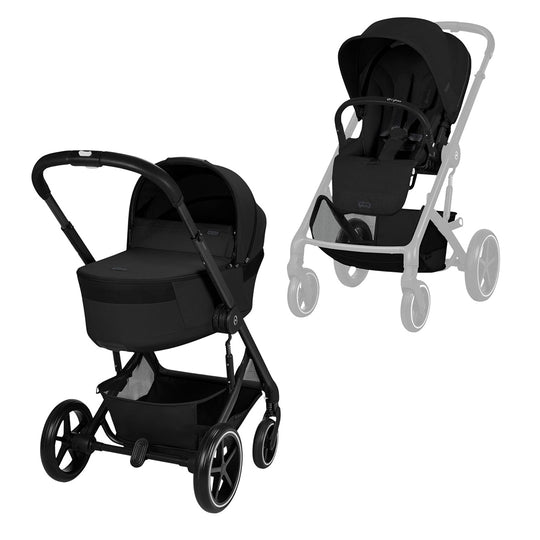 CYBEX Balios S Lux Pushchair + Fold Carry Cot - Moon Black-Strollers- | Natural Baby Shower