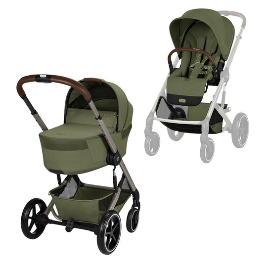CYBEX Balios S Lux Pushchair + Fold Carry Cot - Moss Green-Strollers- | Natural Baby Shower