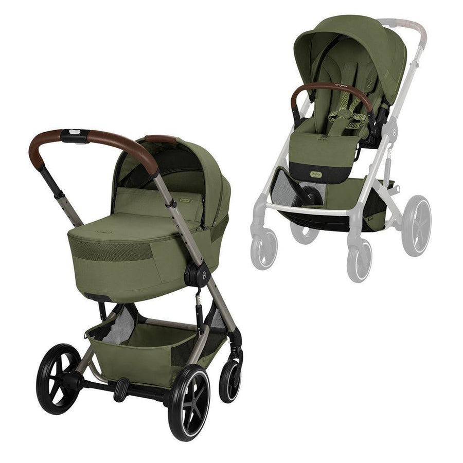 CYBEX Balios S Lux Pushchair + Fold Carry Cot - Moss Green-Strollers- | Natural Baby Shower