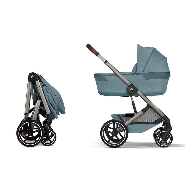 CYBEX Balios S Lux Pushchair + Fold Carry Cot - Stormy Blue-Strollers- | Natural Baby Shower