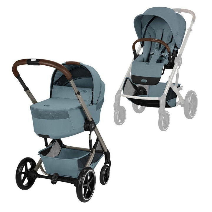 CYBEX Balios S Lux Pushchair + Fold Carry Cot - Stormy Blue-Strollers- | Natural Baby Shower