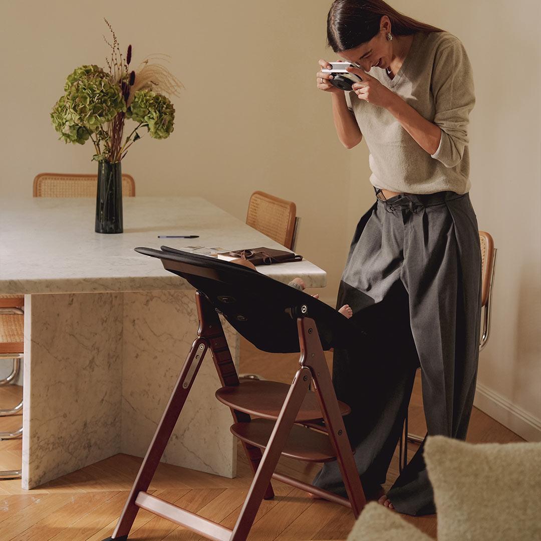 CYBEX Click & Fold 3 In 1 Highchair - Dark Natural-Highchairs-Dark Natural- | Natural Baby Shower