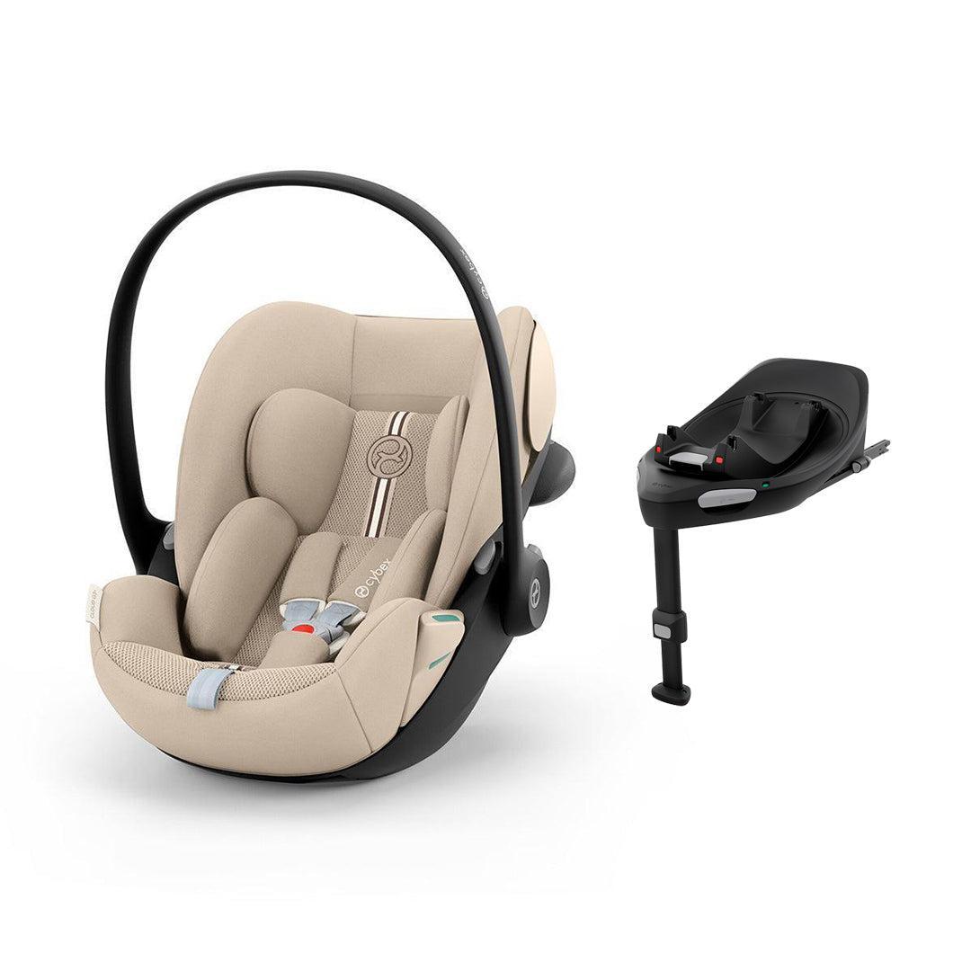 Cybex Cloud G3 Plus Car Seat - Almond Beige-Car Seats-Almond Beige-With Base | Natural Baby Shower