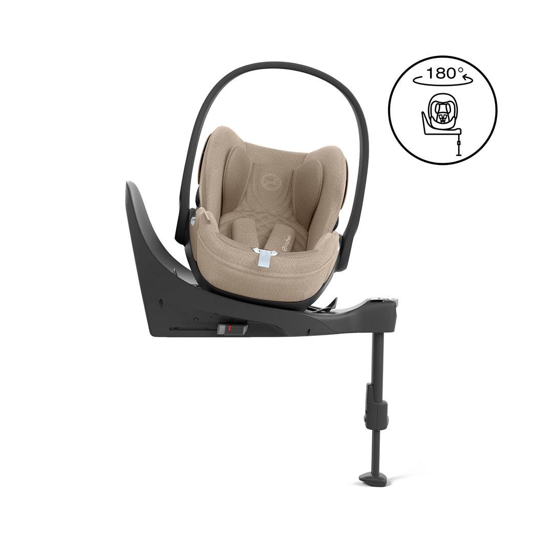 CYBEX Cloud T i-Size Plus Car Seat - Cozy Beige-Car Seats-Cozy Beige-With Base | Natural Baby Shower