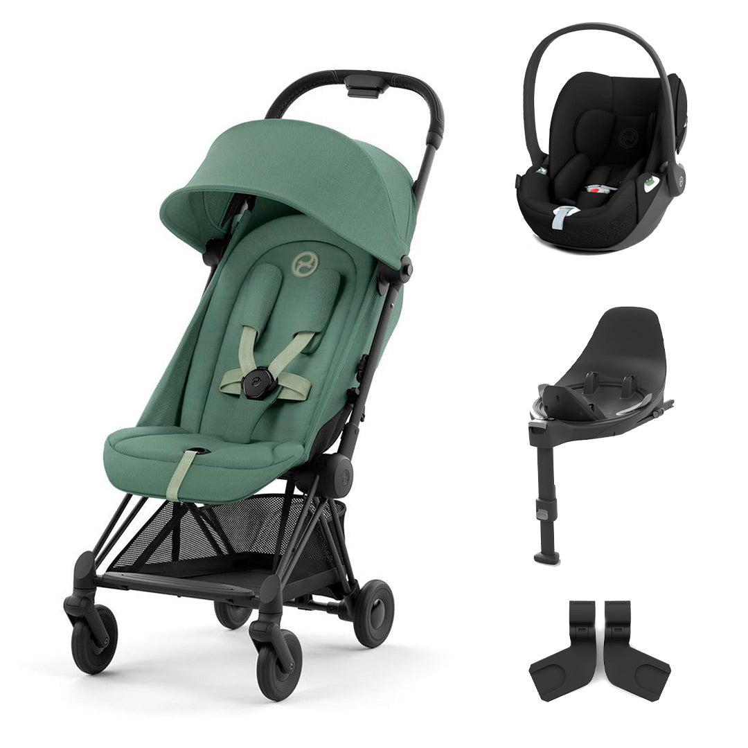 CYBEX Coya Compact Stroller + Cloud T Travel System - Leaf Green-Travel Systems-No Base-Matt Black | Natural Baby Shower