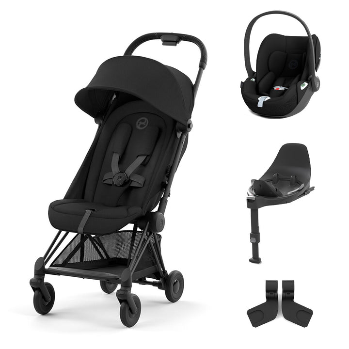 CYBEX Coya Compact Stroller + Cloud T Travel System - Sepia Black-Travel Systems-Base T-Matt Black | Natural Baby Shower