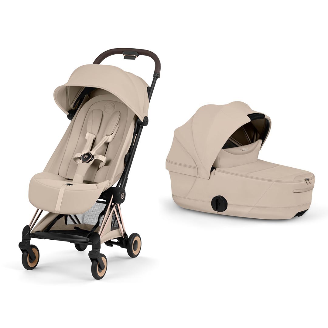CYBEX Coya Style Rose Gold - Cozy Beige-Stroller Frames-With Carrycot- | Natural Baby Shower