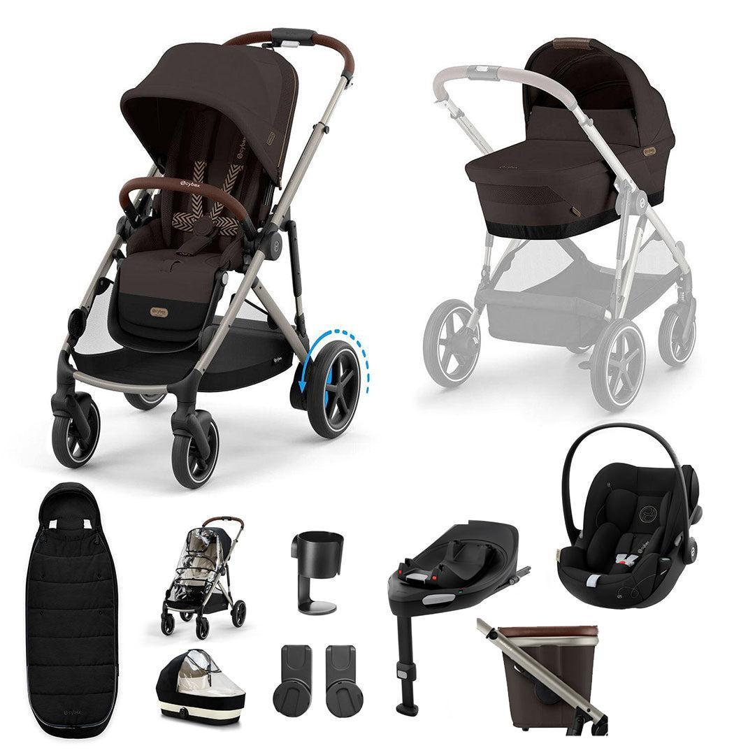 CYBEX e-Gazelle S + Cloud G Travel System-Travel Systems-Almond Beige-No Base | Natural Baby Shower