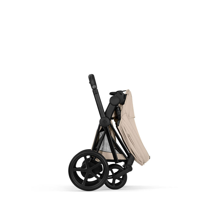 CYBEX e-Priam Comfort Pushchair & Foldable Carrycot - Cozy Beige/Black-Strollers-Cozy Beige/Black- | Natural Baby Shower