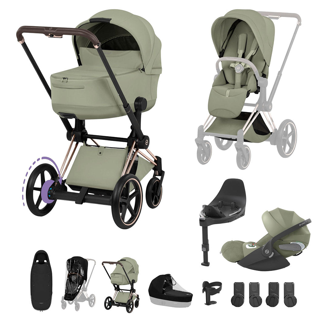 CYBEX e-PRIAM Fold Cot Ultimate Travel System Bundle - Style