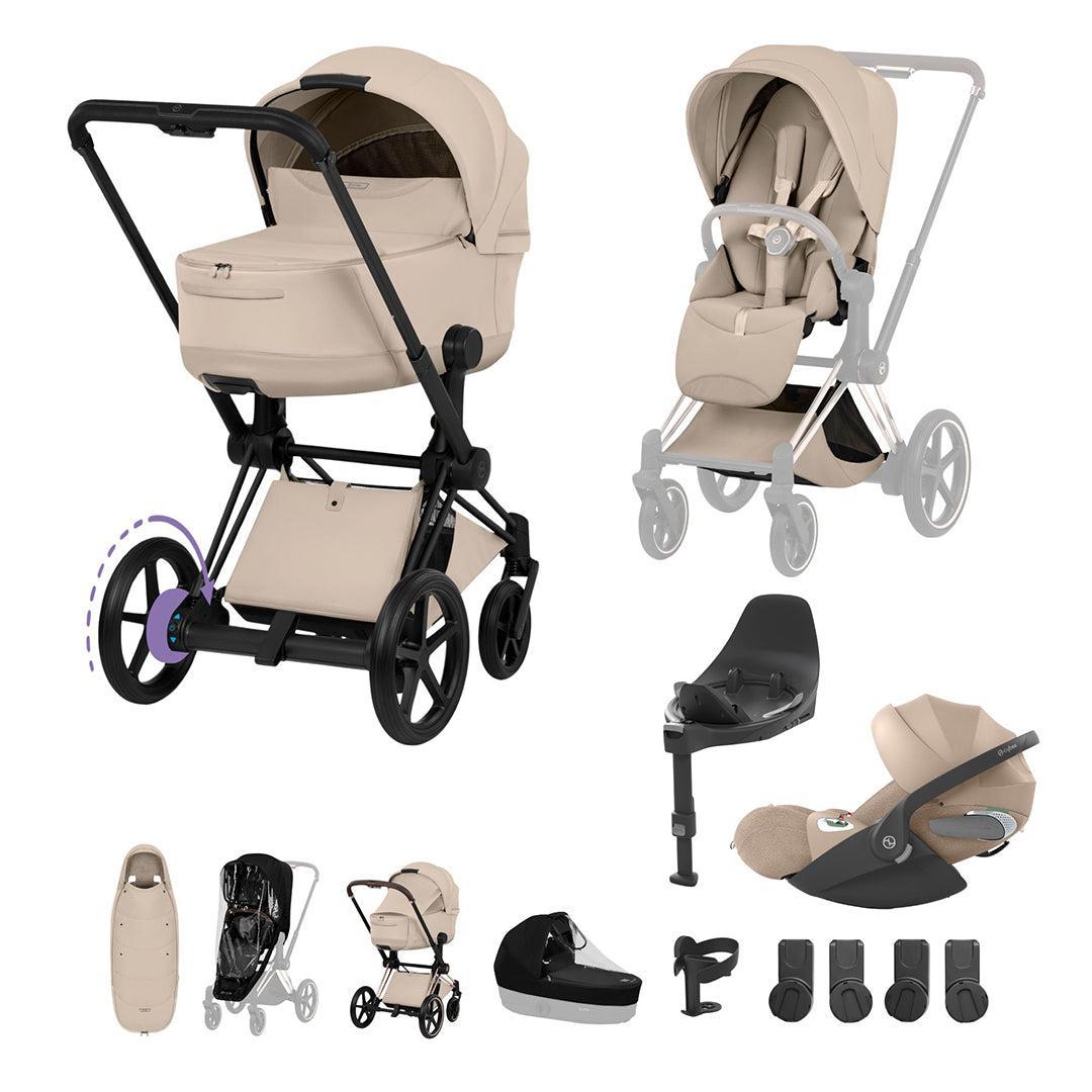 cybex x pram CYBEX e-PRIAM Fold Cot Ultimate Travel System Bundle