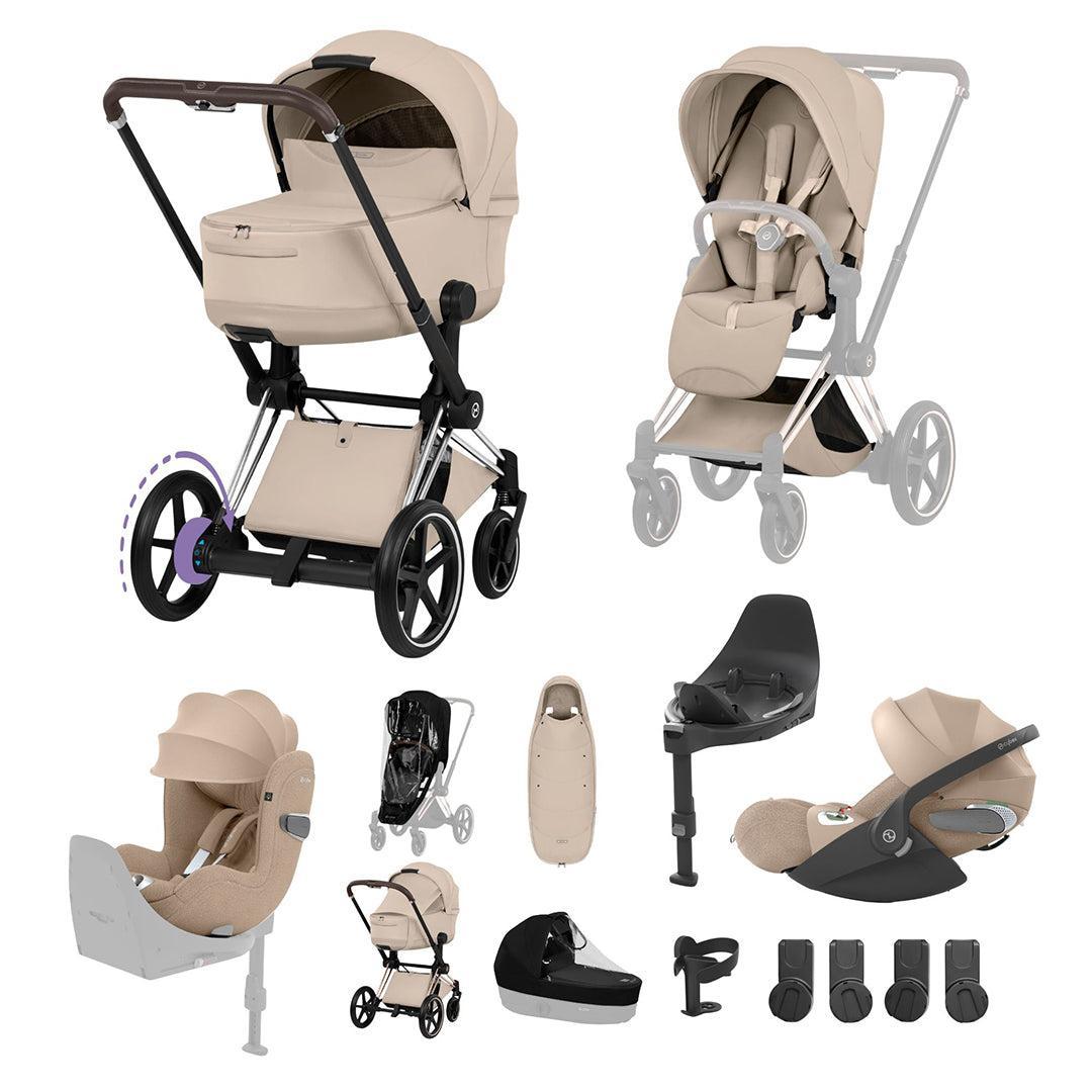 cybex e priam 2024 CYBEX e-PRIAM Fold Cot Newborn to Toddler Travel System Bundle