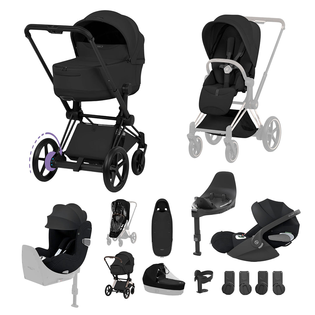 cybex priam 2024 CYBEX e-PRIAM Fold Cot Newborn to Toddler Travel System Bundle