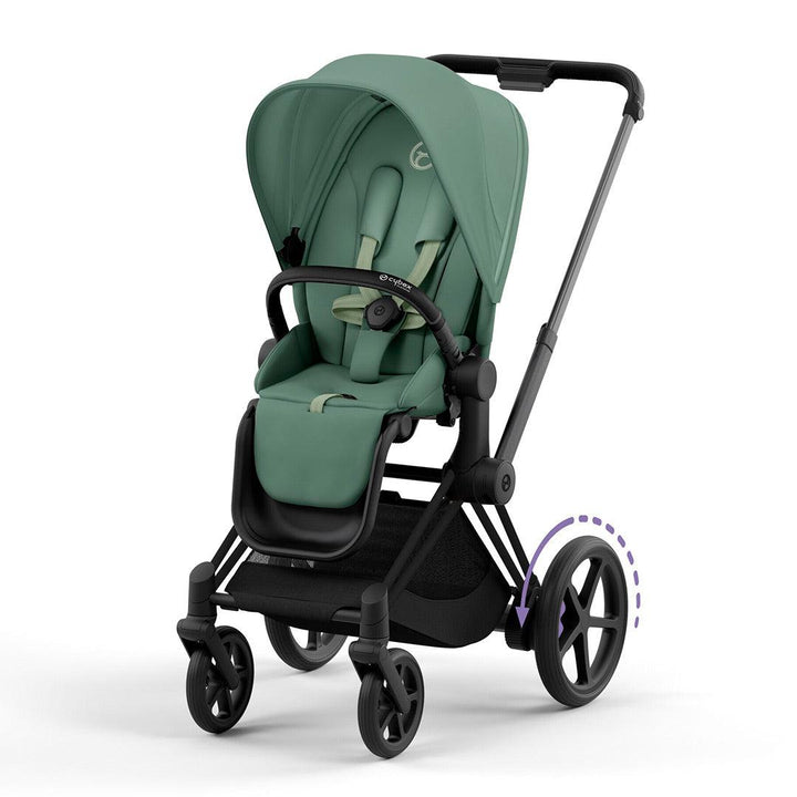 CYBEX e-Priam Pushchair - Leaf Green-Strollers-Leaf Green/Matt Black-No Carrycot | Natural Baby Shower