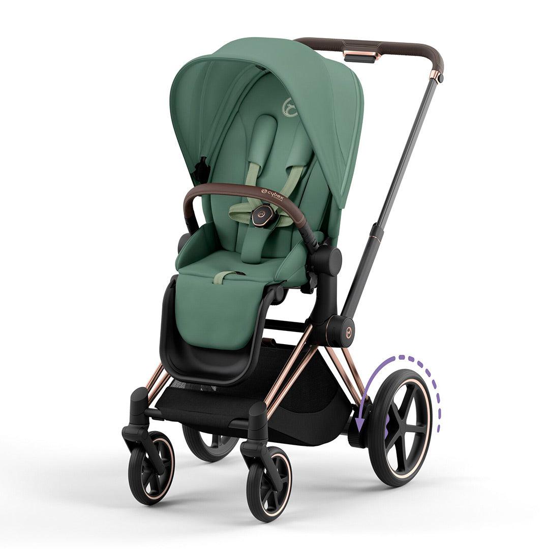 CYBEX e-Priam Pushchair - Leaf Green-Strollers-Leaf Green/Rose Gold-No Carrycot | Natural Baby Shower