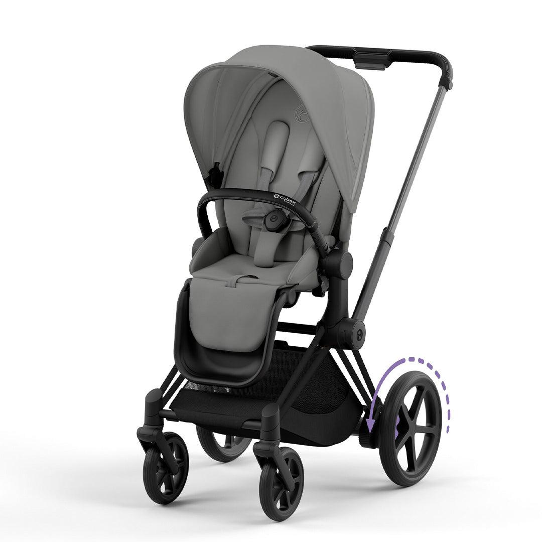CYBEX e-Priam Pushchair - Mirage Grey-Strollers-Mirage Grey/Matt Black-No Carrycot | Natural Baby Shower