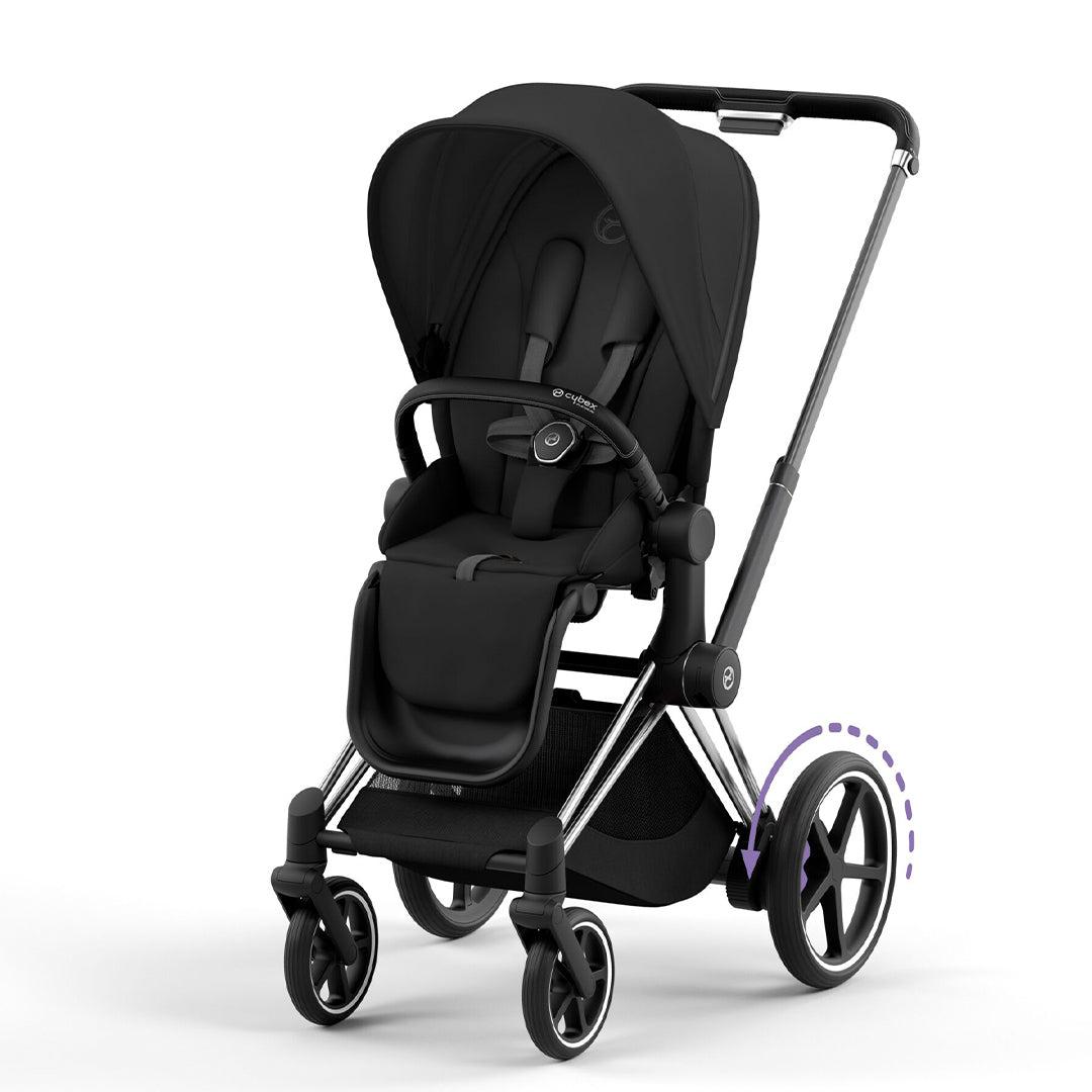 CYBEX e-Priam Pushchair - Sepia Black-Strollers-Sepia Black/Chrome & Black-No Carrycot | Natural Baby Shower