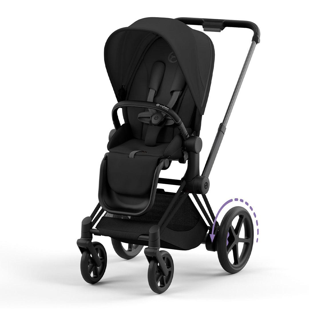 CYBEX e-Priam Pushchair - Sepia Black-Strollers-Sepia Black/Matt Black-No Carrycot | Natural Baby Shower
