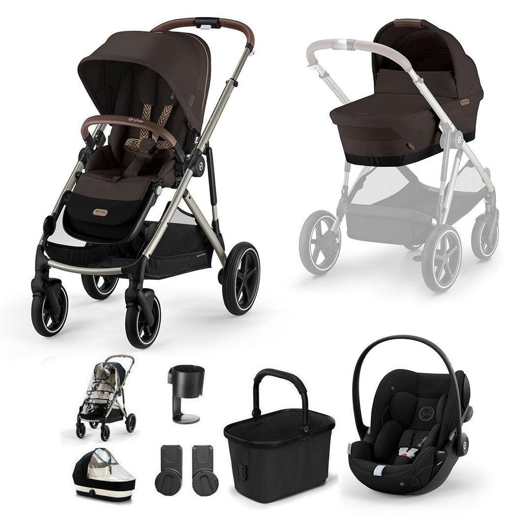 CYBEX Gazelle S + Cloud G Travel System-Travel Systems-Chocolate Brown-No Base | Natural Baby Shower
