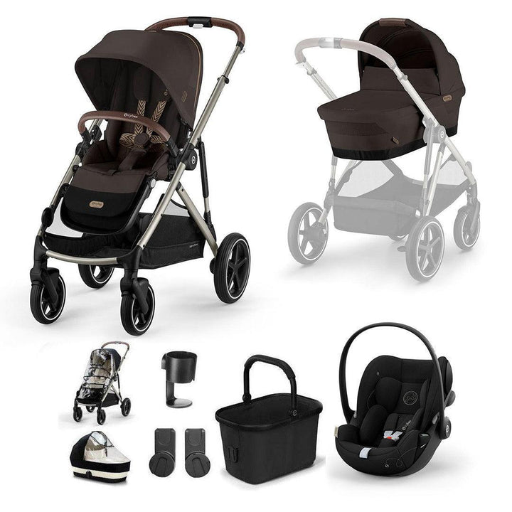 CYBEX Gazelle S + Cloud G Travel System-Travel Systems-Chocolate Brown-No Base | Natural Baby Shower