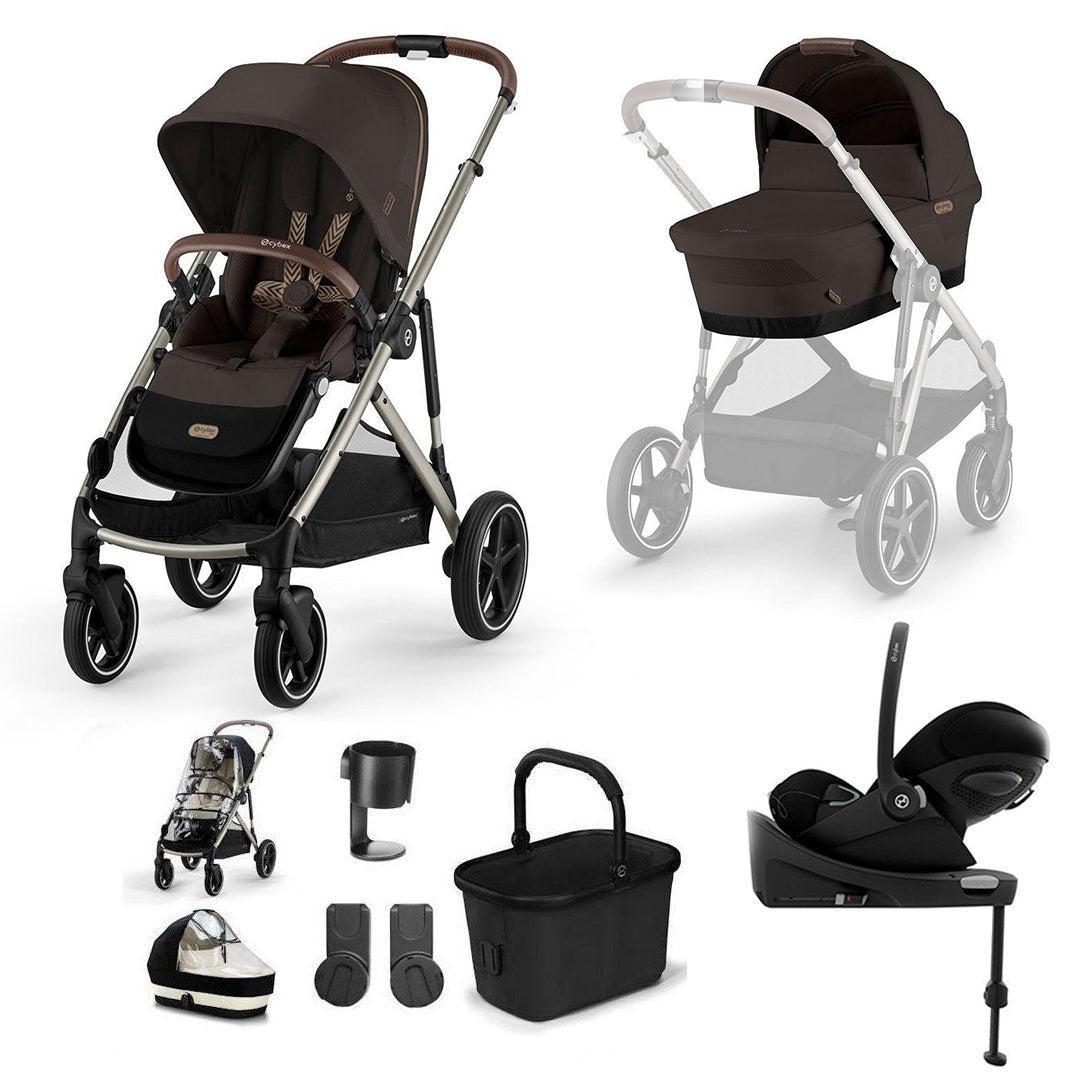 CYBEX Gazelle S + Cloud G Travel System-Travel Systems-Chocolate Brown-With Base | Natural Baby Shower