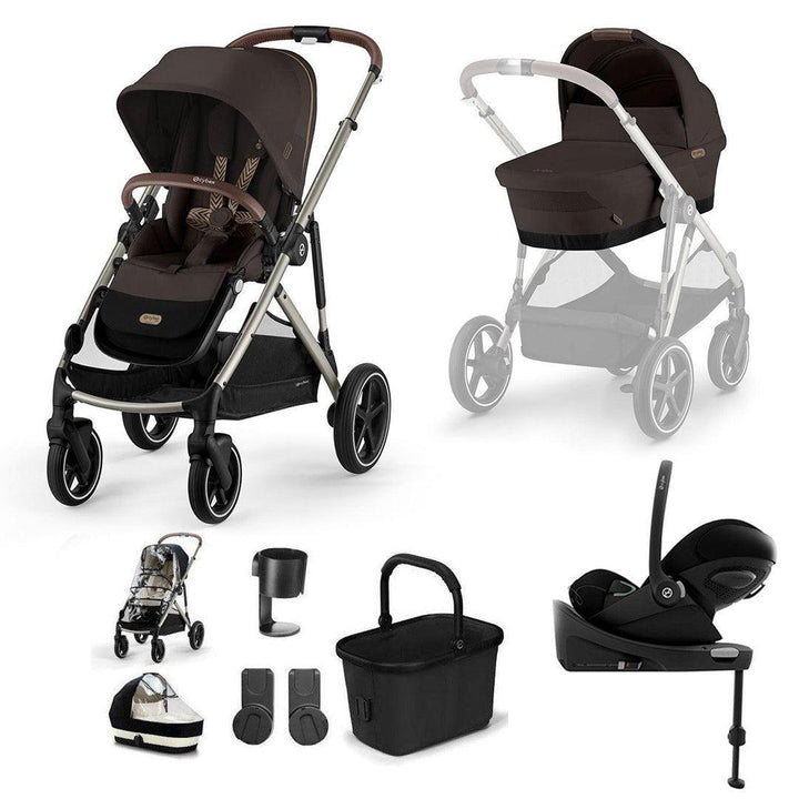 CYBEX Gazelle S + Cloud G Travel System-Travel Systems-Chocolate Brown-With Base | Natural Baby Shower