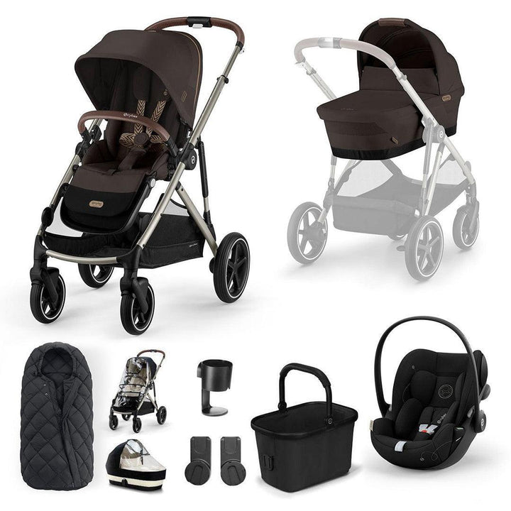 CYBEX Gazelle S + Cloud G Travel System-Travel Systems-Chocolate Brown-No Base | Natural Baby Shower