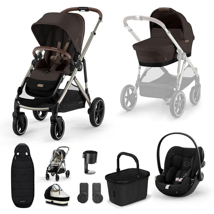 CYBEX Gazelle S + Cloud G Travel System-Travel Systems-Chocolate Brown-No Base | Natural Baby Shower