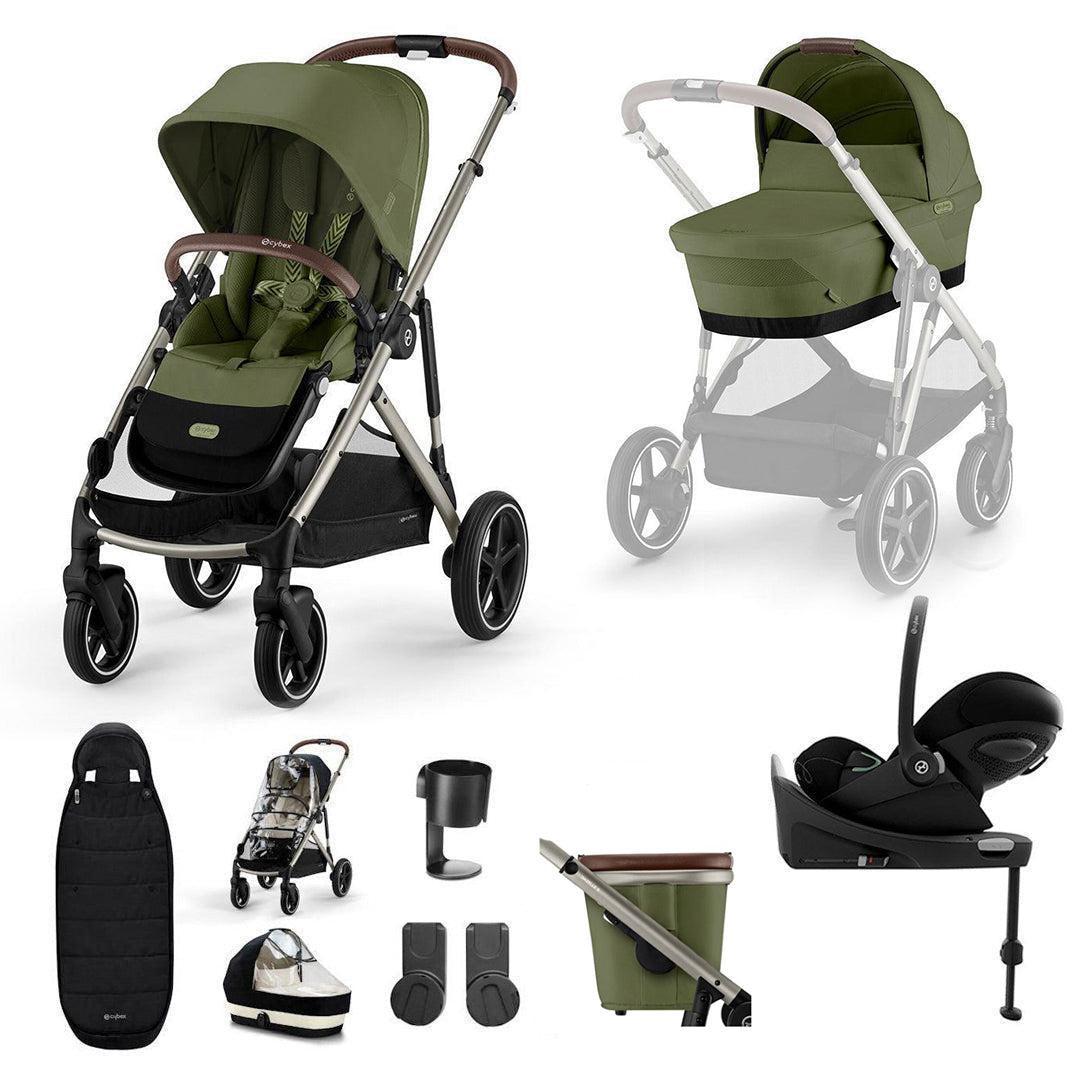 CYBEX Gazelle S + Cloud G Travel System-Travel Systems-Moon Black-No Base | Natural Baby Shower