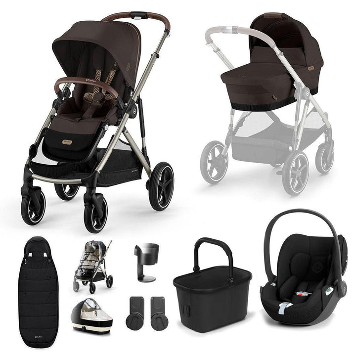 CYBEX Gazelle S + Cloud T Travel System-Travel Systems-Chocolate Brown-No Base | Natural Baby Shower