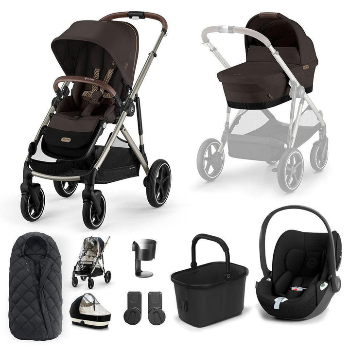 CYBEX Gazelle S + Cloud T Travel System-Travel Systems-Chocolate Brown-No Base | Natural Baby Shower