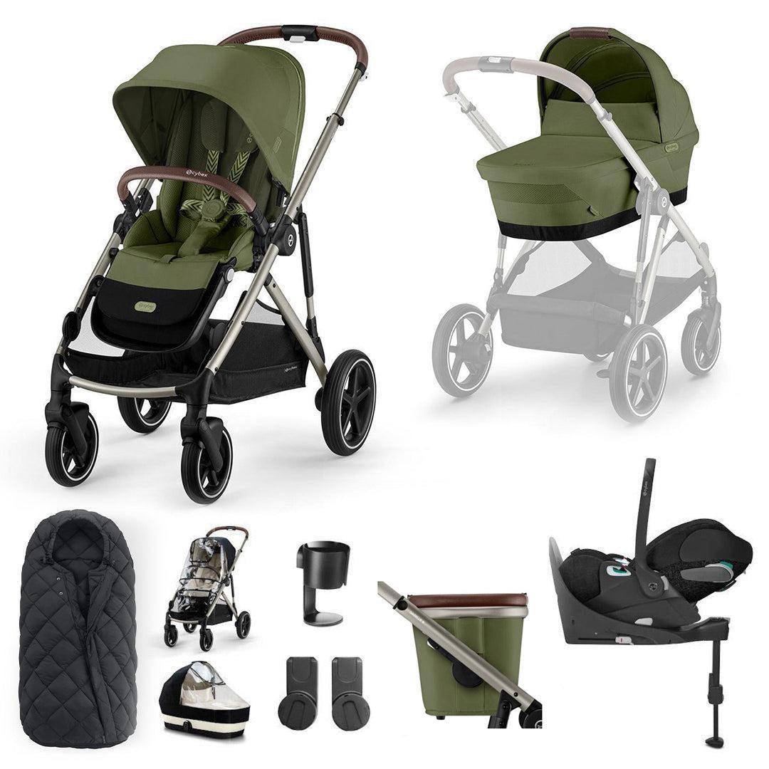 CYBEX Gazelle S + Cloud T Travel System-Travel Systems-Moon Black-No Base | Natural Baby Shower