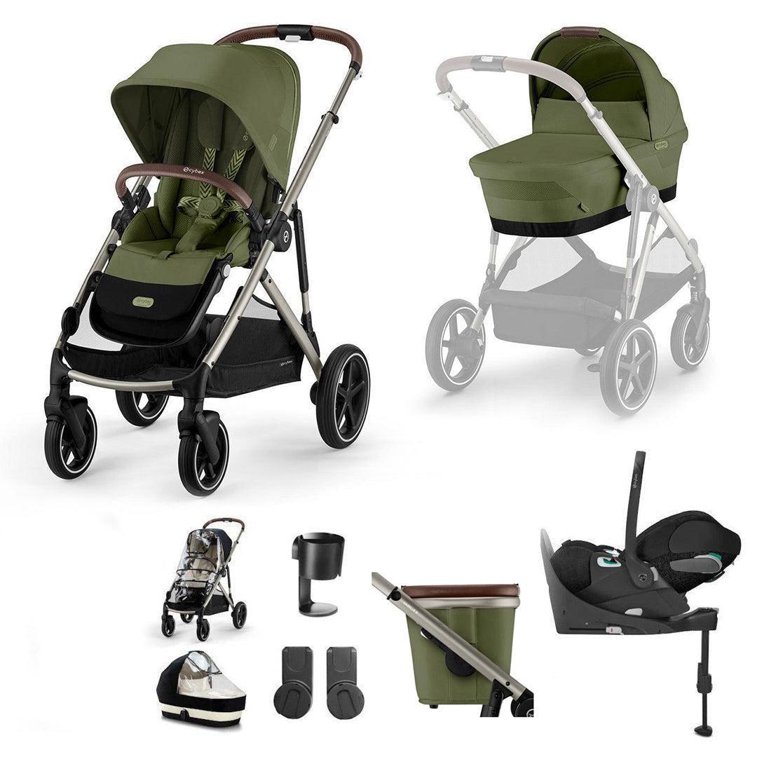 CYBEX Gazelle S + Cloud T Travel System-Travel Systems-Moon Black-No Base | Natural Baby Shower