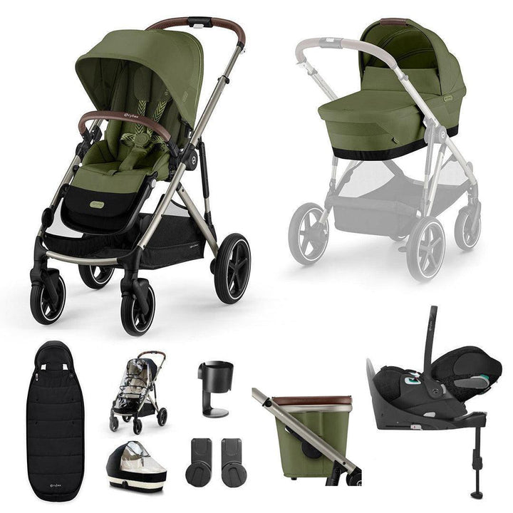 CYBEX Gazelle S + Cloud T Travel System-Travel Systems-Moon Black-No Base | Natural Baby Shower
